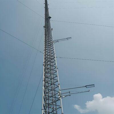 GSM 20m 25m 30m Guyed Wire Tower Triangle Mast Lattice Steel Tower for Wireless Communication