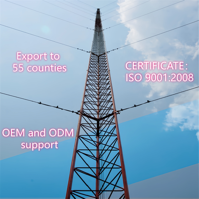 GSM 20m 25m 30m Guyed Wire Tower Triangle Mast Lattice Steel Tower for Wireless Communication