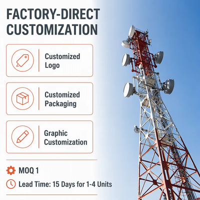 30m 42m 65m Rapid Assembly 45m 4 Legged Angular Lattice Tower | Q355 Galvanized Steel Structure for Remote Village GSM Signal